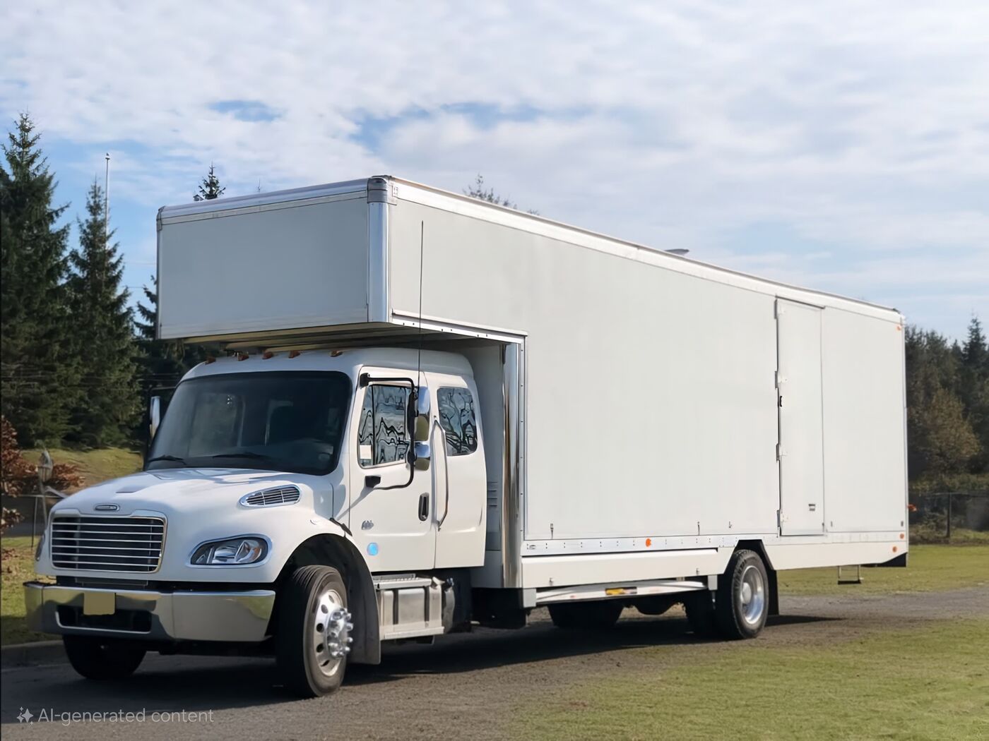 Large moving truck ready for long-distance relocation from DFW to Austin, TX