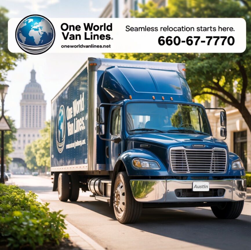One World Van Lines moving truck in Austin, TX — seamless relocation services